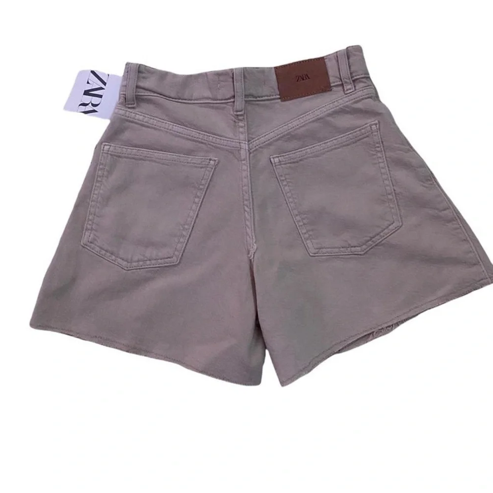 beige brand new zara denim shorts!! - Picture 2 of 2